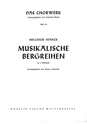 Franck - Musicalischer Bergkreyen - Score