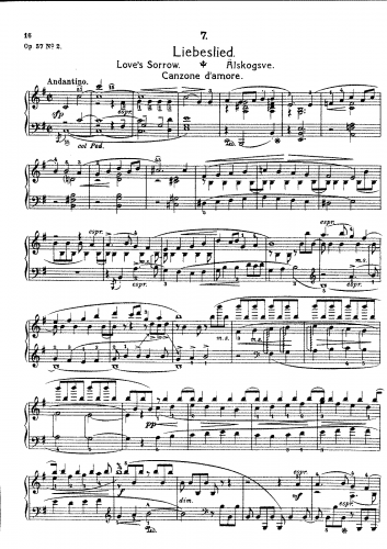 Sibelius - 8 Songs - En blomma stod vid vägen (No. 2) For Piano solo (Doebber) - Score