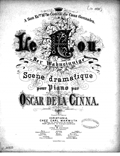 Cinna - Le Fou, "der Wahnsinnige", scène dramatique pour piano - Score