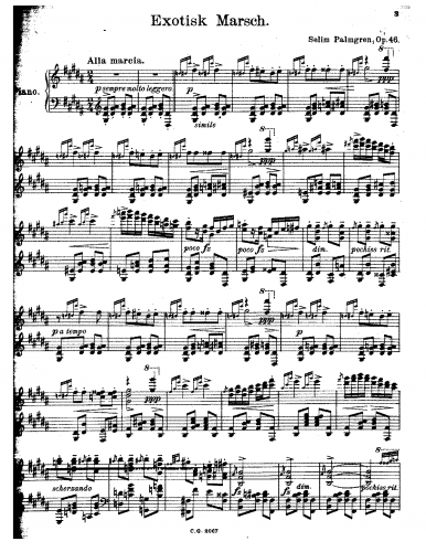 Palmgren - Exotisk Marsch, Op. 46 - Score