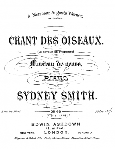 Smith - Chant des Oiseaux - Score