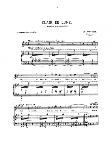 Koechlin - 4 Poèmes d'E. Haraucourt, Op. 7 - Score