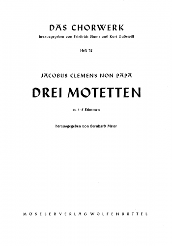 Clemens non Papa - 3 Motets - Score