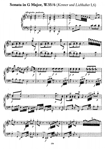 Bach - Sonata in G, Wq.55/6 - Score