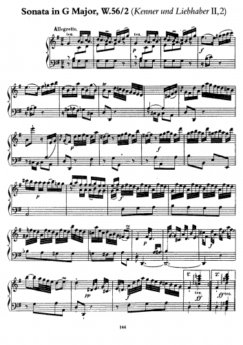 Bach - Sonata in G, Wq.56/2 - Score