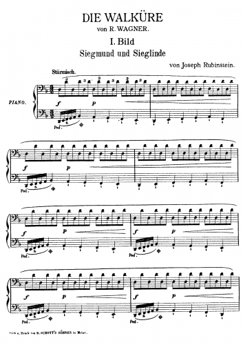Rubinstein - Musikalische Bilder from Wagner's Ring des Nibelungen - Score