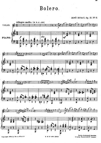 Hubay - 5 Morceaux caracteristiques, Op. 51 - Violin and Piano Score, Violin Part