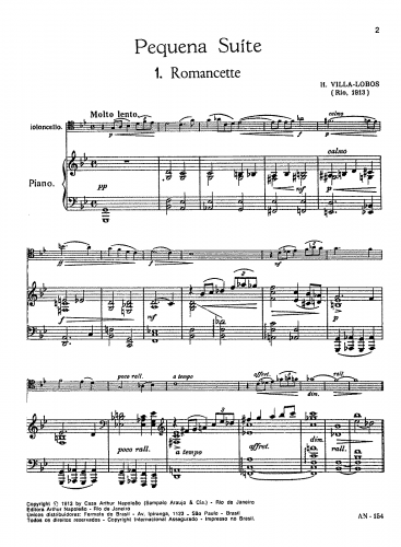 Villa-Lobos - Pequena suíte - Piano Score