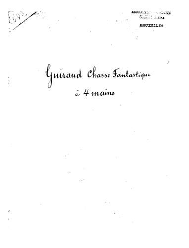 Guiraud - Chasse fantastique - For Piano 4 hands (Guiraud) - Score