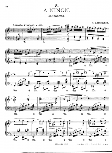 Leoncavallo - A Ninon - Score