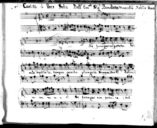 Marcello - Se franger non potete, SF A305 - Complete manuscript score