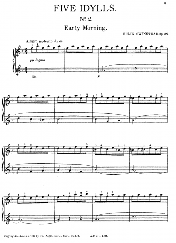 Swinstead - 5 Idylls, Op. 38 - 2. Early Morning