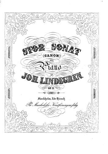 Lindegren - Piano Sonata, Op. 2 - Score