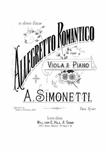 Simonetti - Allegretto Romantico - Piano Score and Viola Part