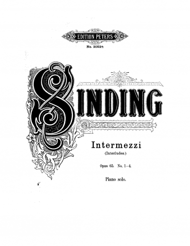 Sinding - Intermezzi, Op. 65 - Book II: Nos. 5-8