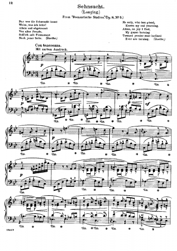 Jensen - Romantische Studien - Piano Score - Study No. 5