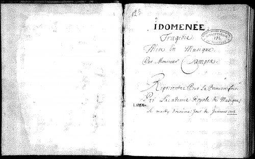 Campra - Idoménée - 1712 version - Score