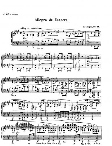 Chopin - Allegro de concert - Piano Score - Score