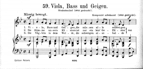 Folk Songs - Viola, Bass und Geigen - Score