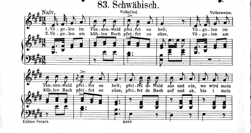 Folk Songs - Volkslied aus Schwaben - Score