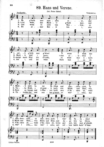 Folk Songs - Hans und Verene - Score