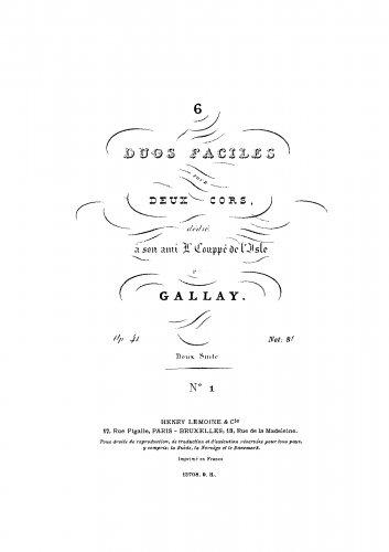 Gallay - 6 Duos Faciles, Op. 41 - Volume 1 (Nos 1-3)