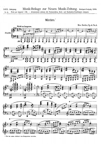 Battke - Piano Pieces, Op. 11 - No. 3 - Märchen
