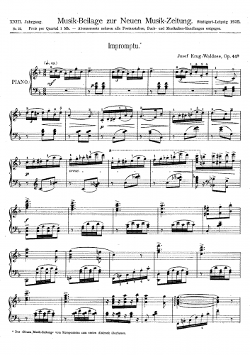 Krug-Waldsee - Impromptu, Op. 44a - Score