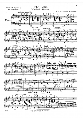 Bennett - 3 Musical Sketches, Op. 10 - Score
