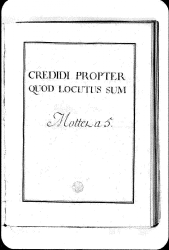 Lalande - Credidi propter, Grand motet - Score