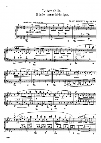 Bennett - 2 Etudes, Op. 29 - Score