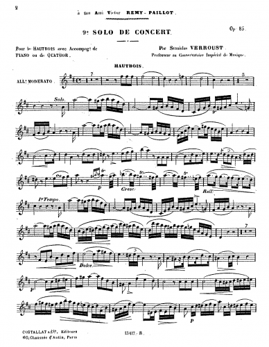 Verroust - 9ème Solo de concert - Score