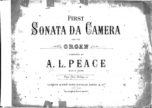 Peace - Sonata da Camera No. 1 - Score