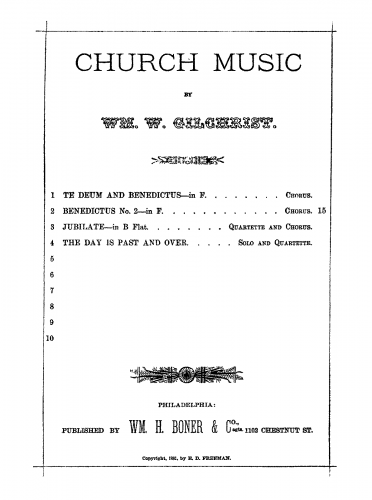 Gilchrist - Benedictus No. 2 in F - Score