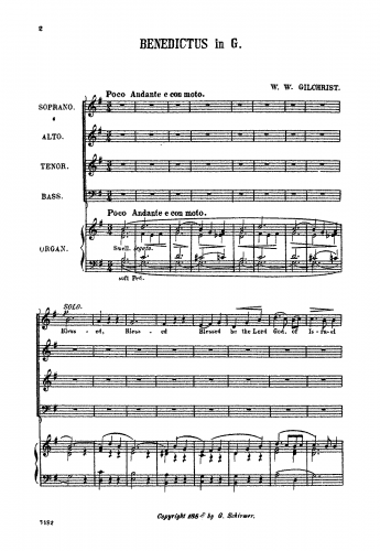 Gilchrist - Benedictus in G - Score