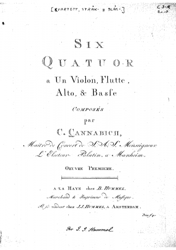 Cannabich - 6 Quartets, Op. 1