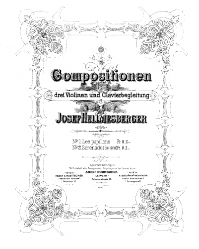 Hellmesberger Sr. - Les papillons - Scores - Score