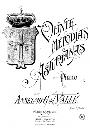 González del Valle - 20 Melodías asturianas - Score