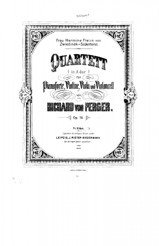 Perger - Piano Quartet