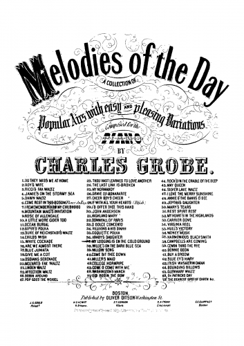 Grobe - My Lodging is on the Cold Ground with Variation, Op. 808 - Score