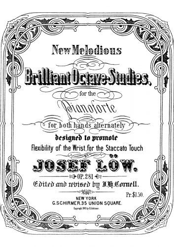 Löw - New Melodious Brillant Octave-Studies - Score