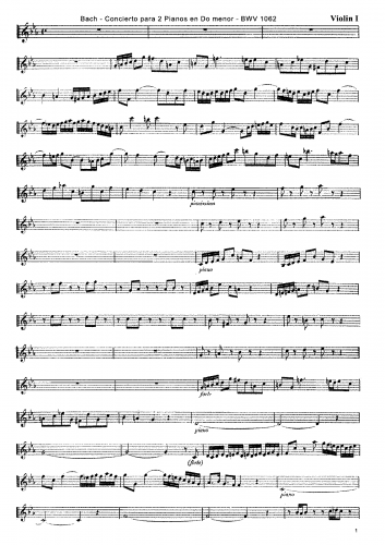 Bach - Concerto for 2 Harpsichords - Violins I