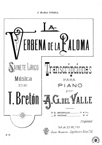González del Valle - La verbena de la paloma - No. 2 - Soledad