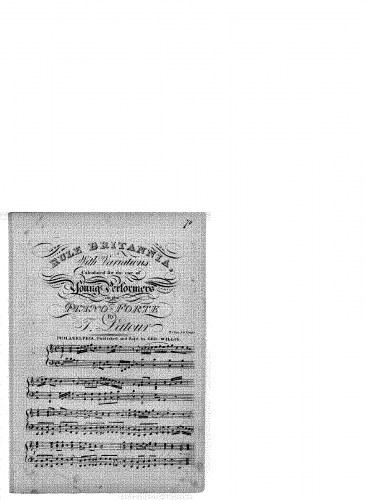 Latour - Rule Britannia, with Variations, Calculated for the use of Young Performers on the Piano Forte - Score