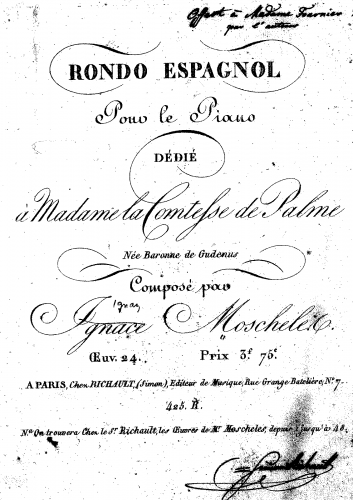 Moscheles - Rondo Espagnol, Op. 24 - Score