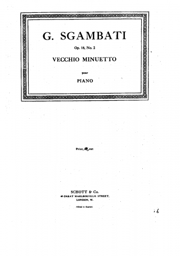 Sgambati - 4 Piano Pieces, Op. 13 - No. 2: ''Vecchio Minuetto''