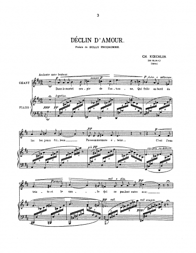 Koechlin - Poèmes d'automne, Op. 13 - Score