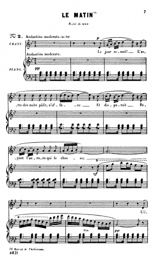 Bizet - Le matin - Score