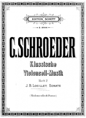 Loeillet - Cello Sonata in G minor - Scores and Parts