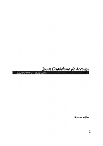 Arriaga - Military March - Composer's Holograph - Full Score